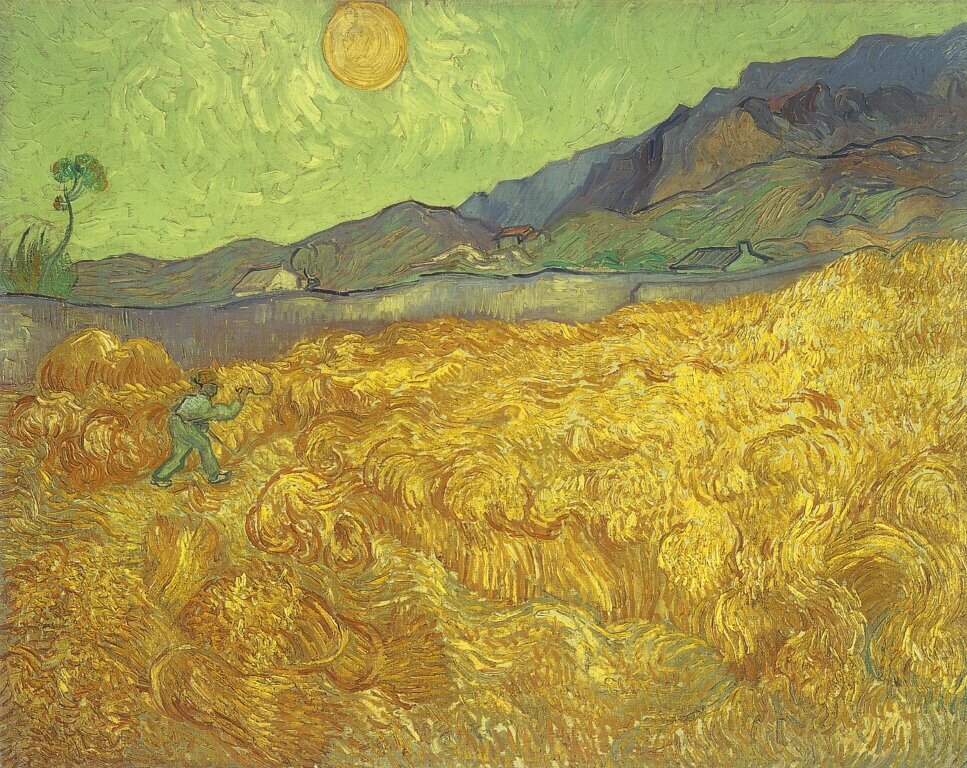  Ван Гог Пшеничное поле с жнецом и солнцем 